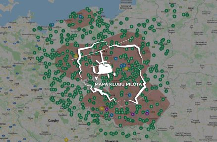 Mapa Klubu Pilota – aktualny ruch lotniczy wiatrakowców